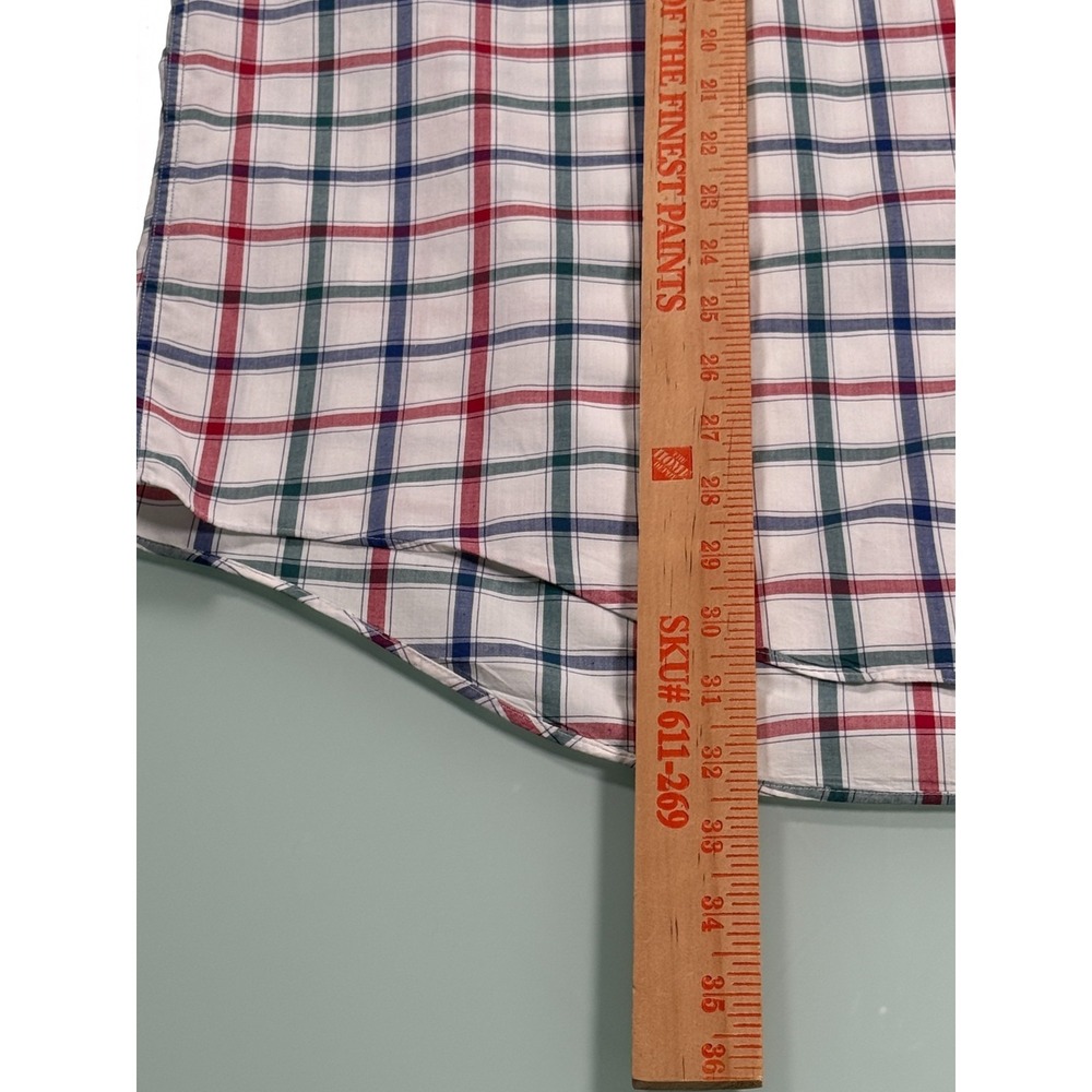 VTG 90s LL BEAN White Check 100% Cotton Mens Button Down Casual Shirt - XL - Picture 10 of 12